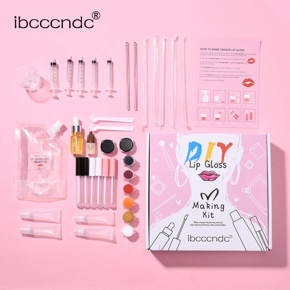 DIY Lip Gloss Making Kit – Glitter, Tints & Jojoba Base