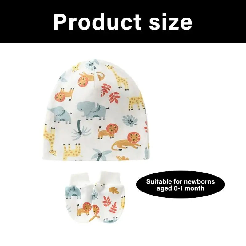 Newborn Baby Hat & Anti-Scratch Gloves Set | Soft Cotton