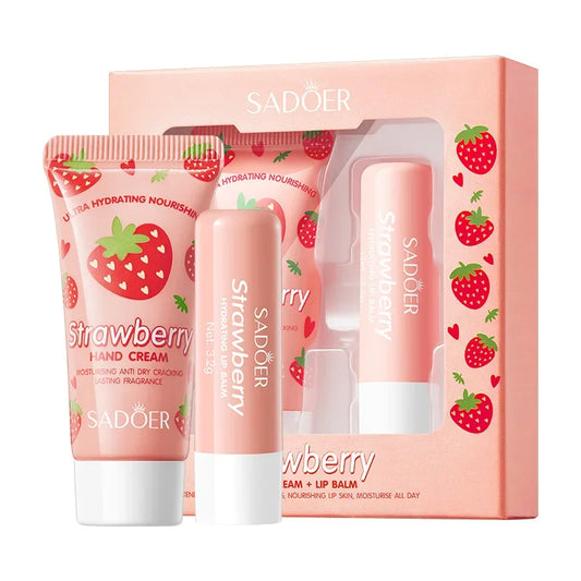 BIOAOUA Strawberry Hand Cream & Lip Balm Set – Moisturizing Skin Care Set Oasis Select Default Title