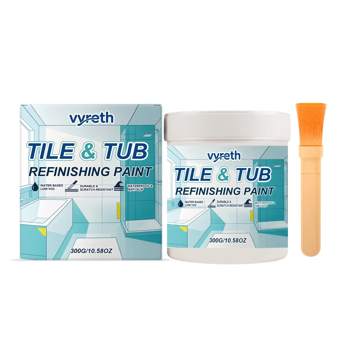 Tile & Bathtub Refinishing Paint Kit – Waterproof DIY Coating