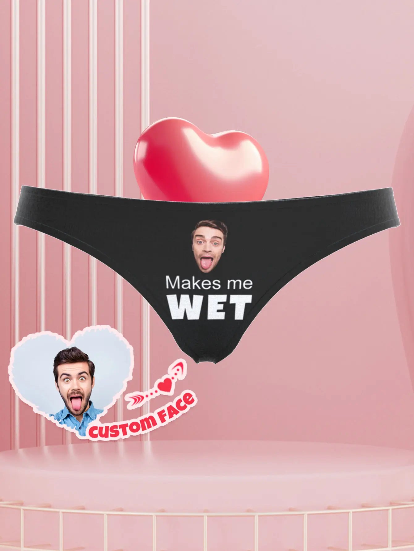 Custom Thong for Women Personalized Underwear with Face Custom Briefs Unique Gift Idea Anniversary Valentine Birthday Gift Peaceful Pleasures Health and Wellness