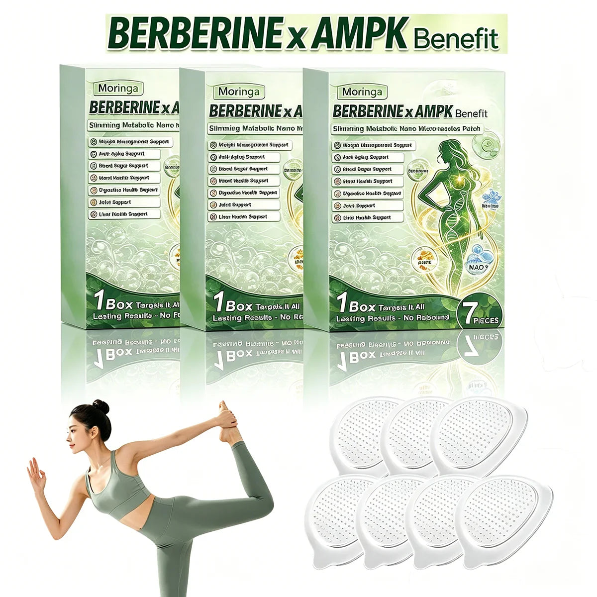 Berberine Moringa Nano Microneedle Body Patch | NAD+ AMPK