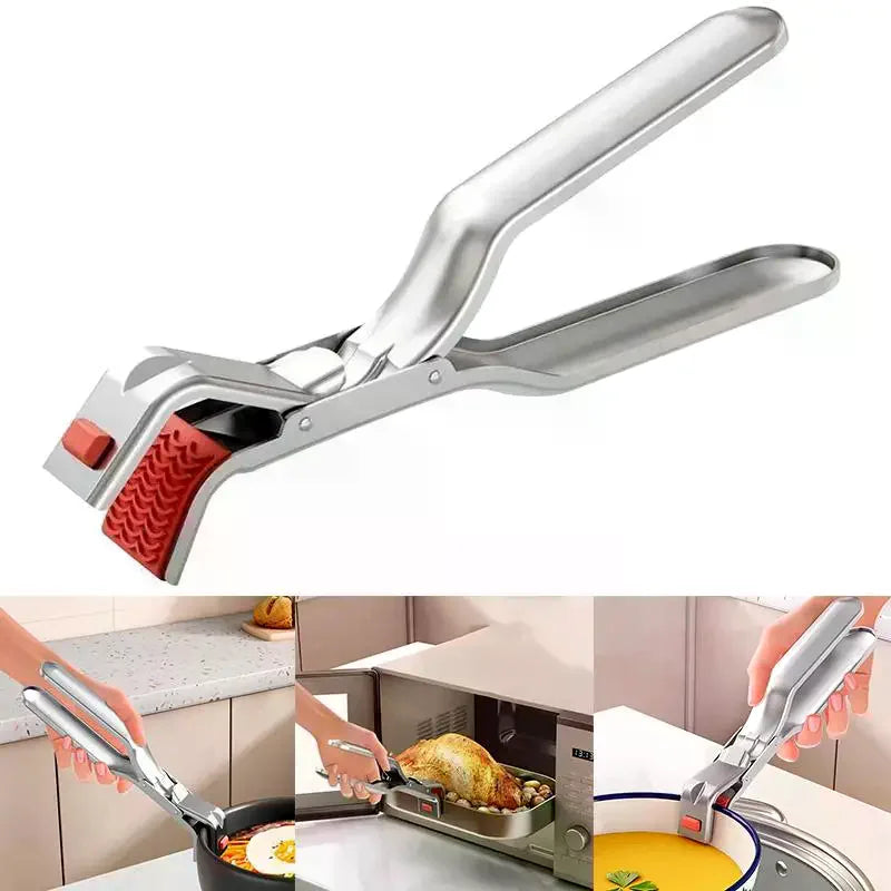 Air Fryer Plate Holder Tongs – Heat-Resistant Stainless Dish Clip