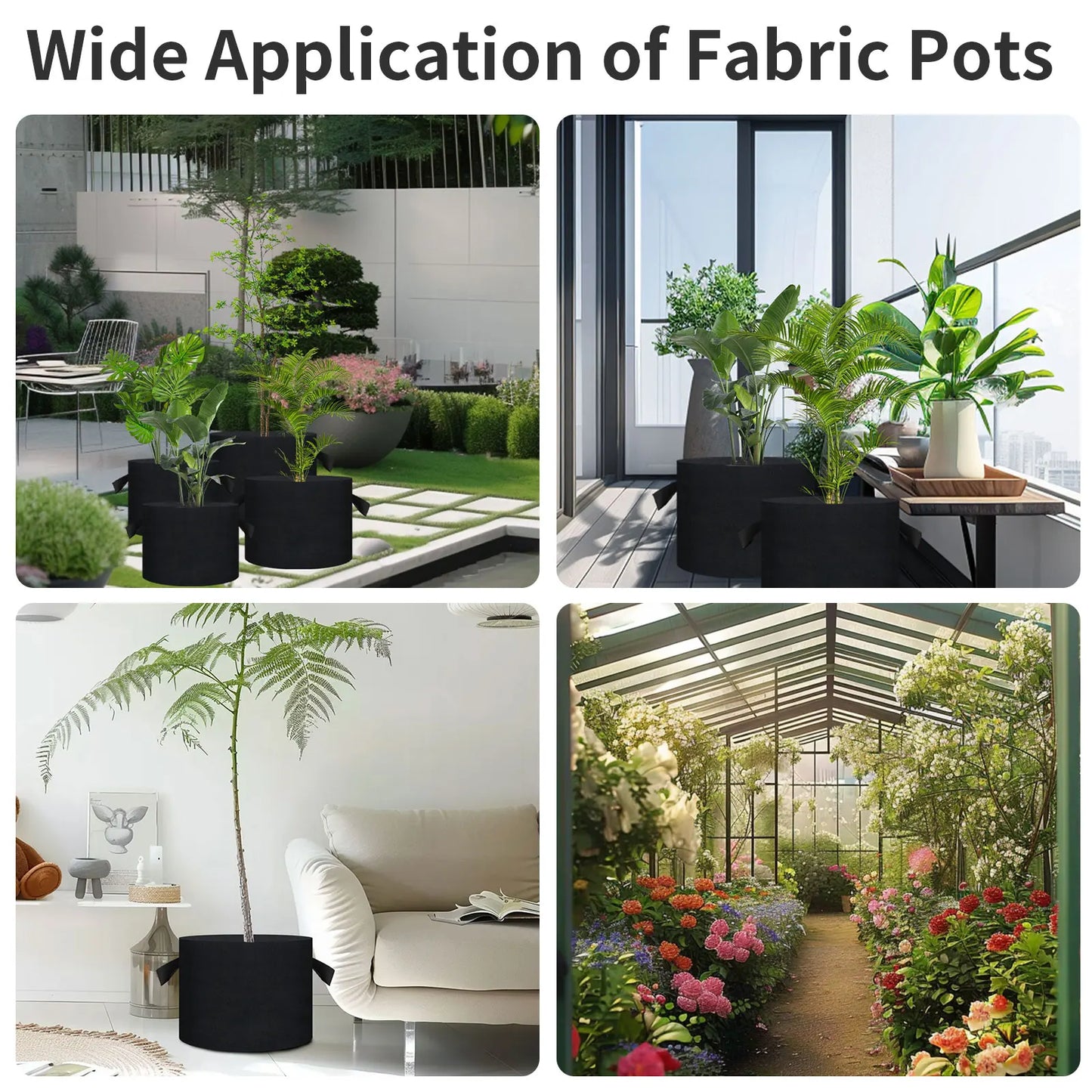 Felt Fabric Grow Bags 5–20 Pack | 5 to 15 Gallon Plant Pots