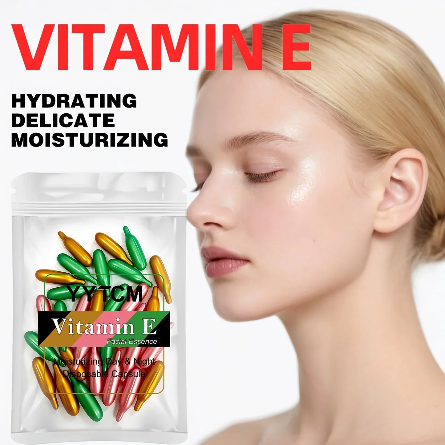 Vitamin E Essence Capsules – Hydrating Face Serum | 30 Capsules