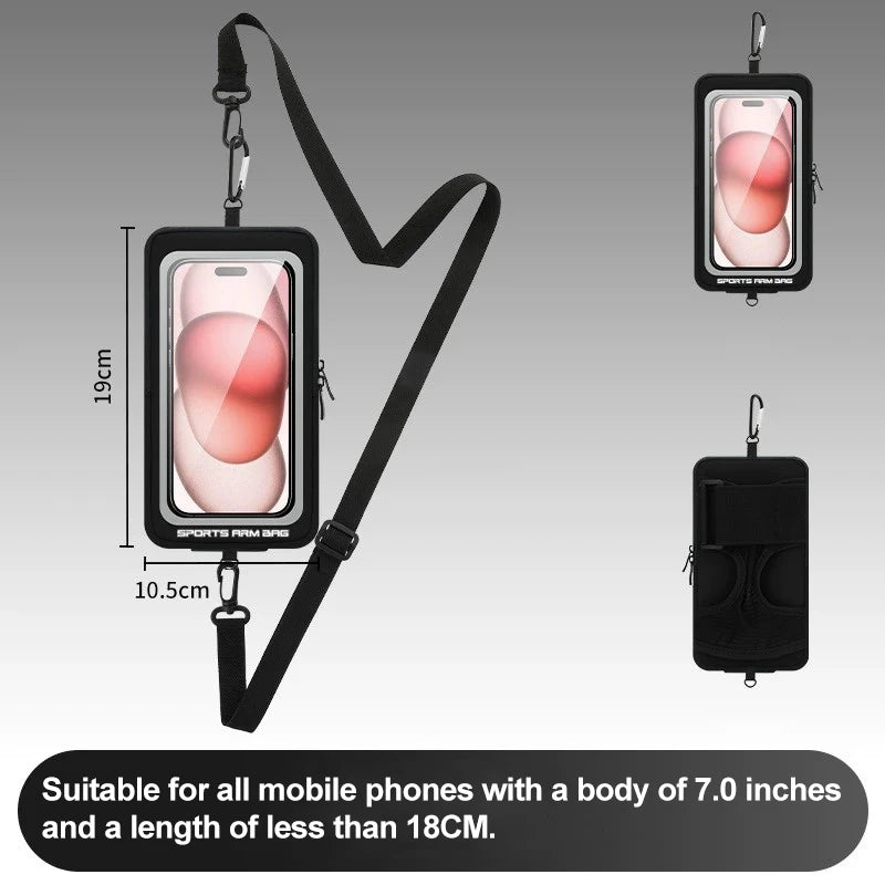 Armband On The Phone Mobile Phone Bag Wrist Armbands Mp3 mp4 Bags Sports Cell Phone Holder Cell Phone Accessories Woman Sports Peaceful Pleasures Health and Wellness Black with strap