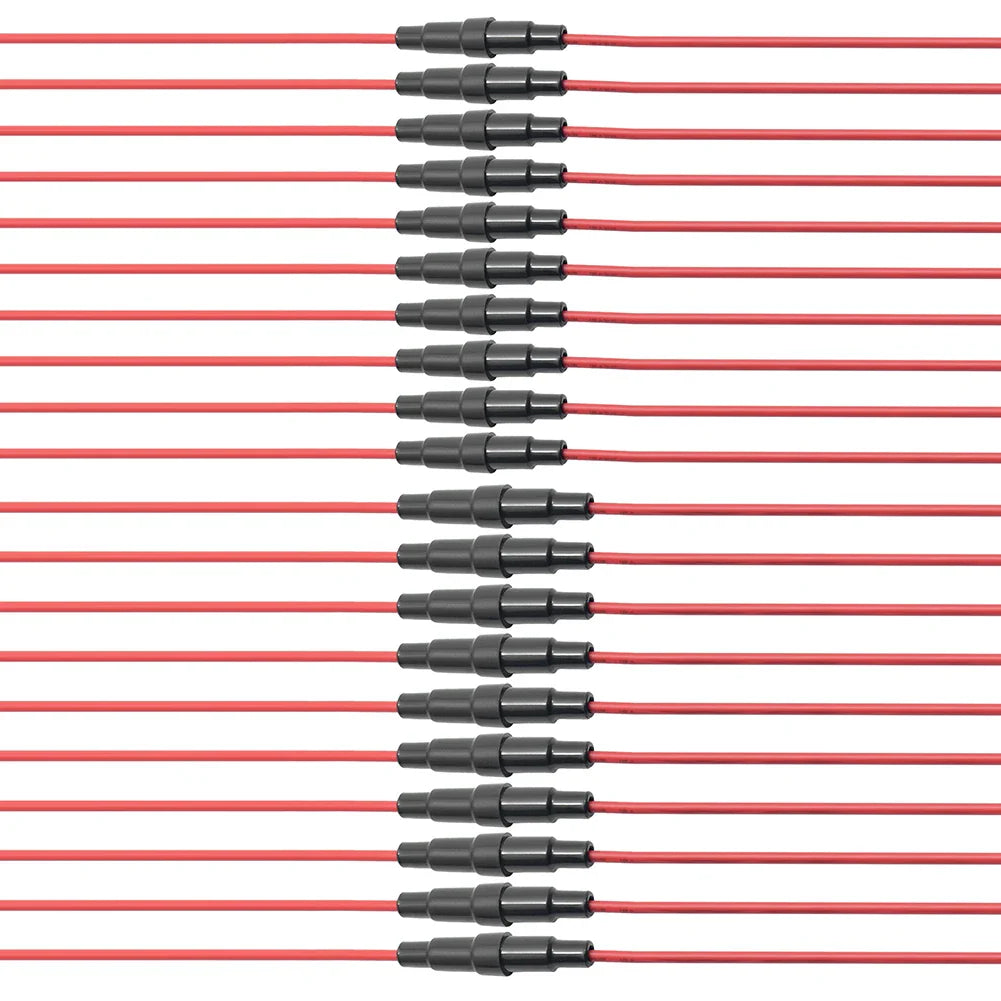 10-Pack 22AWG Glass Tube Fuse Holder 5x20mm & 6x30mm Screw