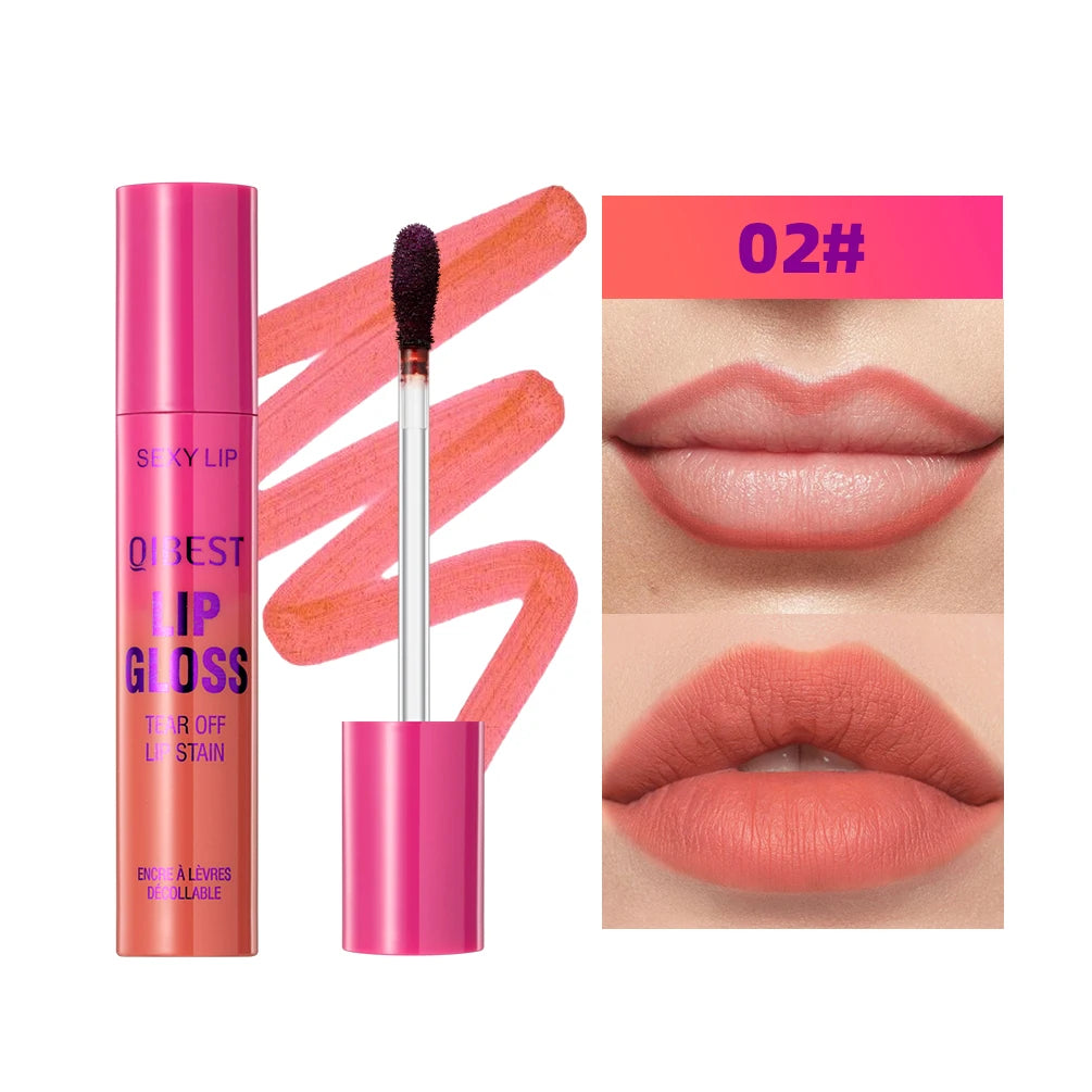 QIBEST Peel Off Red Lip gloss Lip Outline Contour Tattoo Lip Stain Lasting Transfer Resistant Tear Off Peel Off Lipstick Makeup Peaceful Pleasures Health and Wellness 02