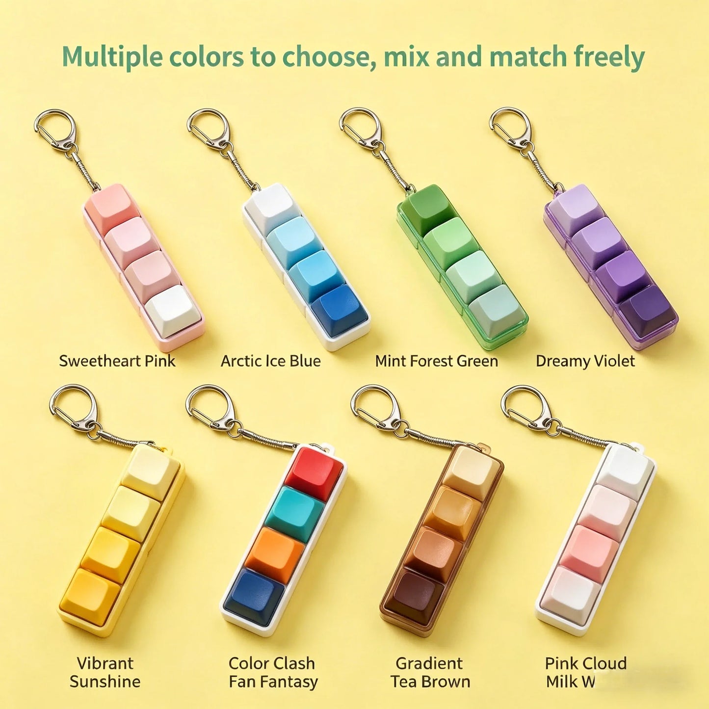 Mini Keyboard Fidget Keychain Toy | Sensory Desk Toy for Adults