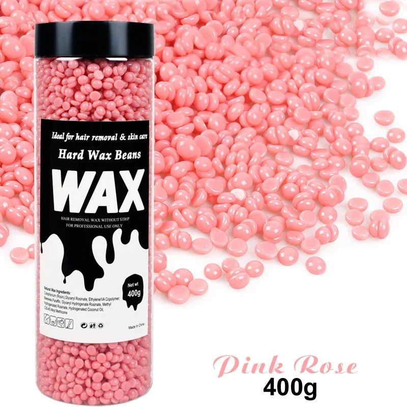 200g/400g Canning Hard Wax Beans For Men And Women Body Hair Removal Depilatory Wax For Wax Heater Kit For Wax Heater Machine Peaceful Pleasures Health and Wellness 038-400g-Rose