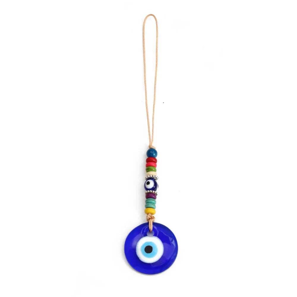 Evil Eye Charm Protection Tassel Crystals Feng Shui Car Room Decor Turkish Blue Eye Retro Glass Pendant Home Decor Gifts nordic Peaceful Pleasures Health and Wellness BE442BU00