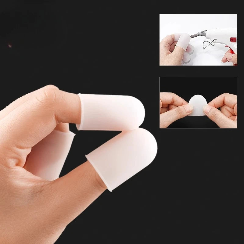 5Pcs Thickened Silicone Finger Protection Cover Heat-insulating High-temperature Resistant Anti-slip Finger Cover Peaceful Pleasures Health and Wellness