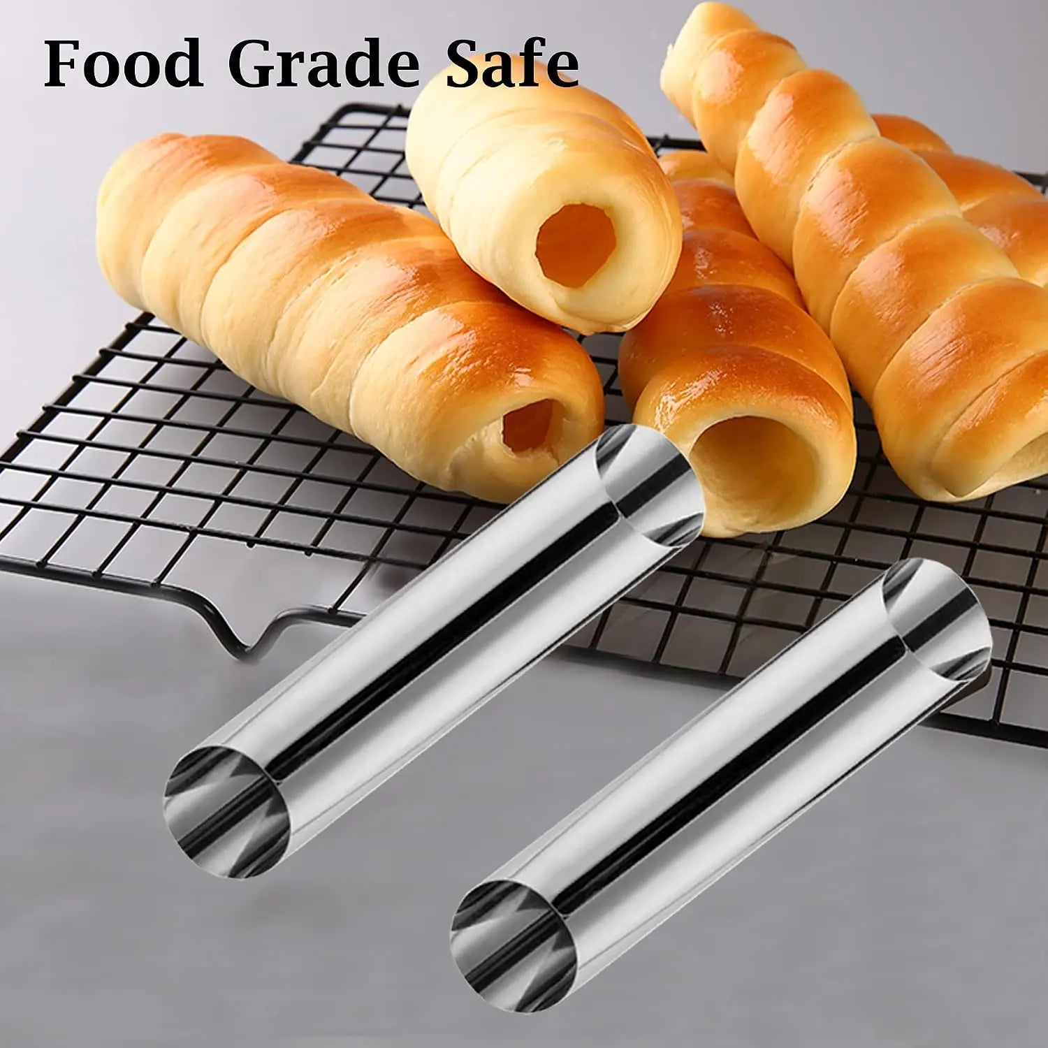 Stainless Steel Bread Mould, Croissant Two-Way Round Tube Croissant Mould Cone Bread Tube Baking Molds for Pastry Desserts Peaceful Pleasures Health and Wellness
