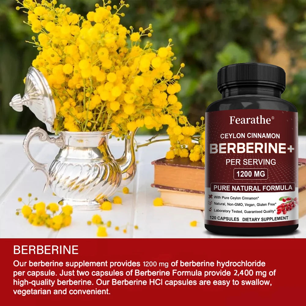 Berberine with Ceylon Cinnamon Capsules - Supports Immune System, Antioxidant,Balance Liver Health Digestion Peaceful Pleasures Health and Wellness