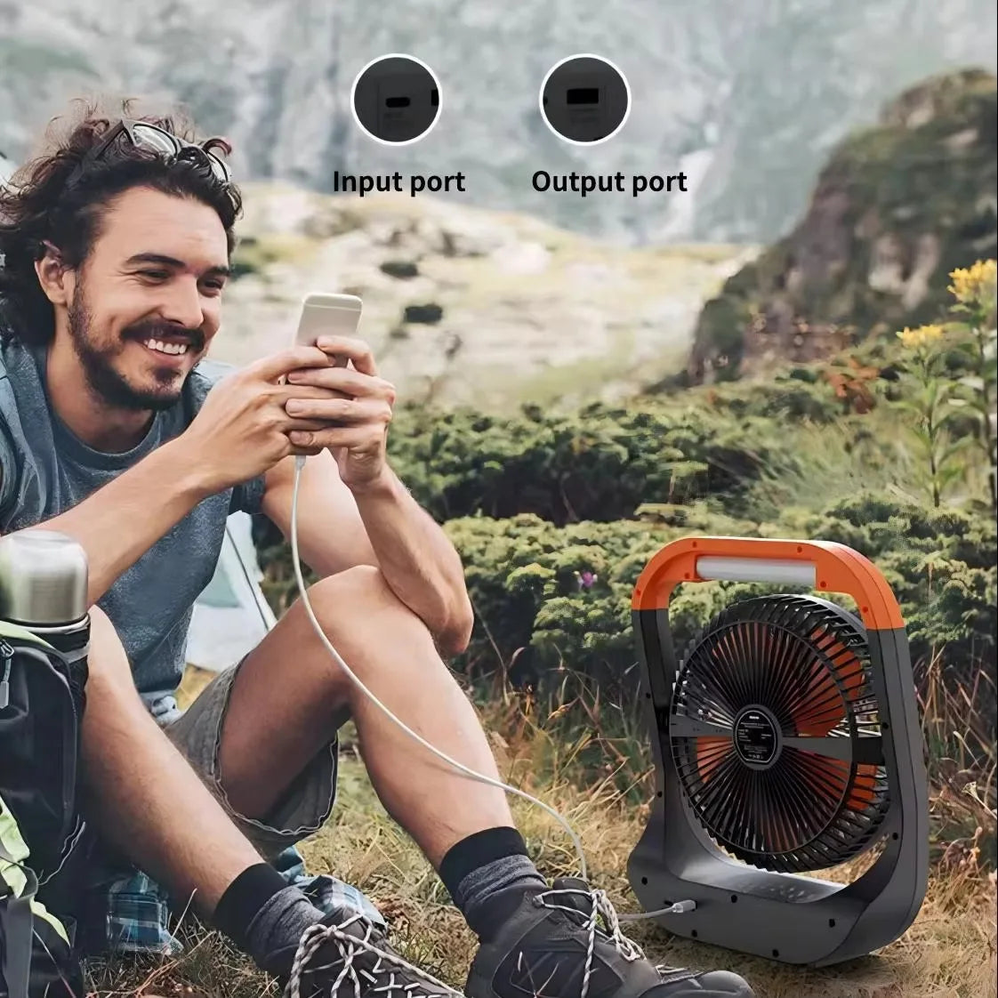URGGU Camping Fan with Light & Power Bank 10000/20000mAh