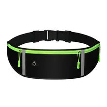 Outdoor Running Waist Bag for Mobile Phone Light and Thin Fitness Cycling Water Bottle Waist Bag with Three Waterproof Pockets Peaceful Pleasures Health and Wellness Black