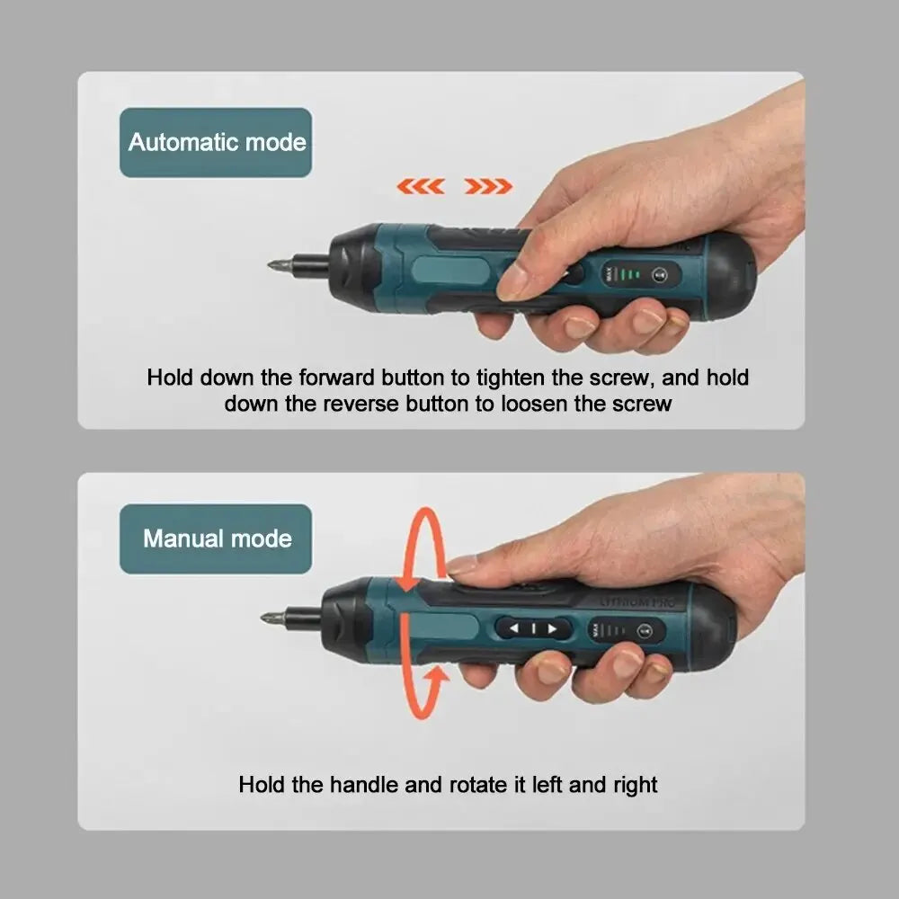 Mini Cordless Electric Screwdriver 1300mah Rechargeable Adjustment Multi-function Power Drill Disassembly Torque Repair Tools Peaceful Pleasures Health and Wellness
