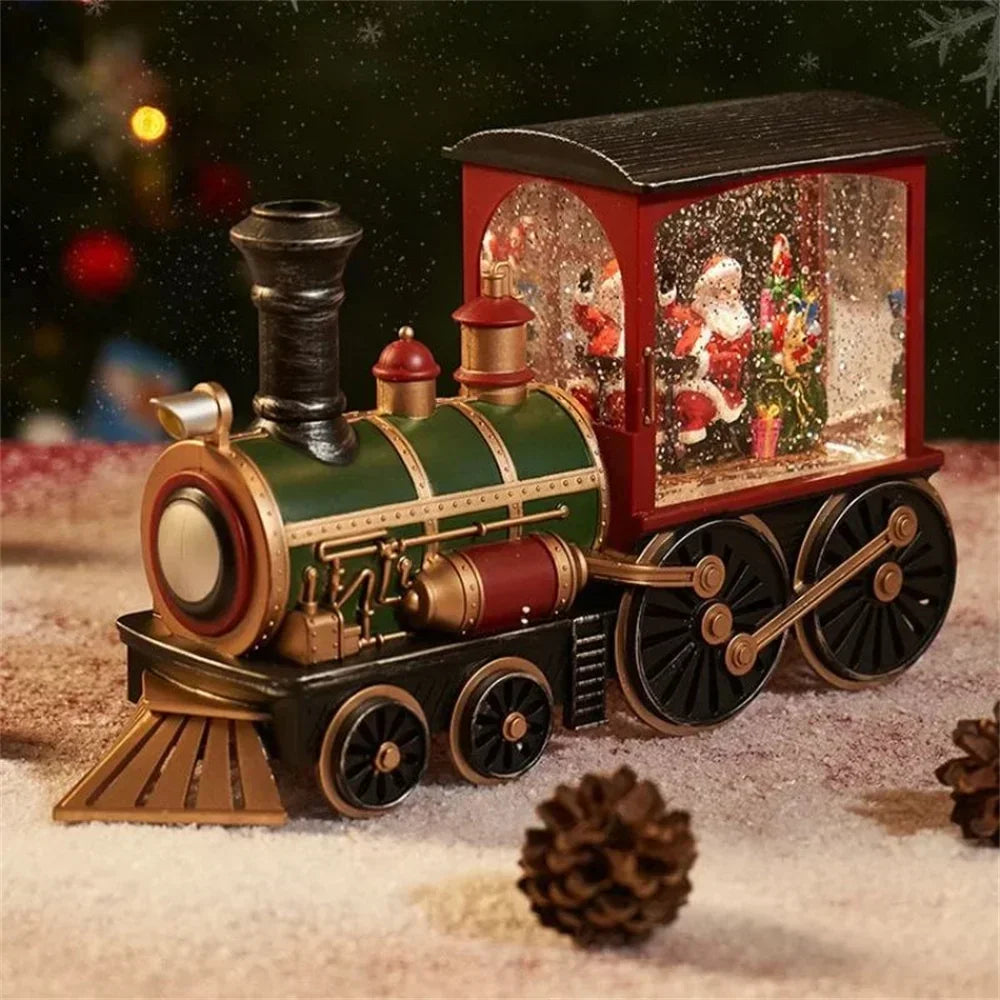 New Christmas Gifts Souvenirs Christmas Party Gifts Water Filled Small Trains Thomas Trains Cars Decoration Lighting Train Box Peaceful Pleasures Health and Wellness