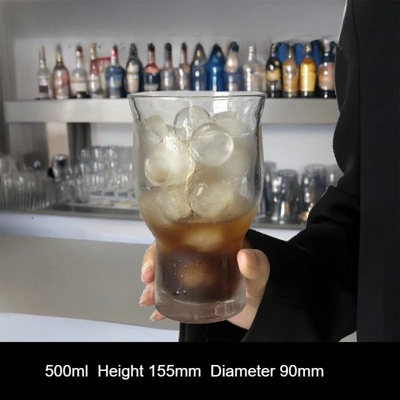 Large Wide-Mouth Glass Cup | Iced Coffee, Beer & Juice Glass Drinkware Peaceful Pleasures Health and Wellness large wide mouth 401-500ml