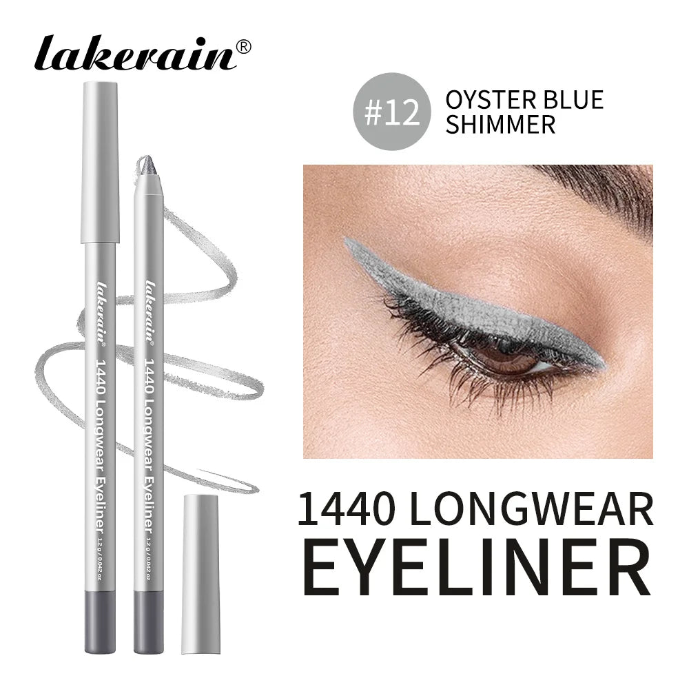 Lakerain Longwear Eyeliner 24h Long-lasting Wear Waterproof Smudge-proof Smooth Precise Application Smokey Eyeliner 12 Color Peaceful Pleasures Health and Wellness 12