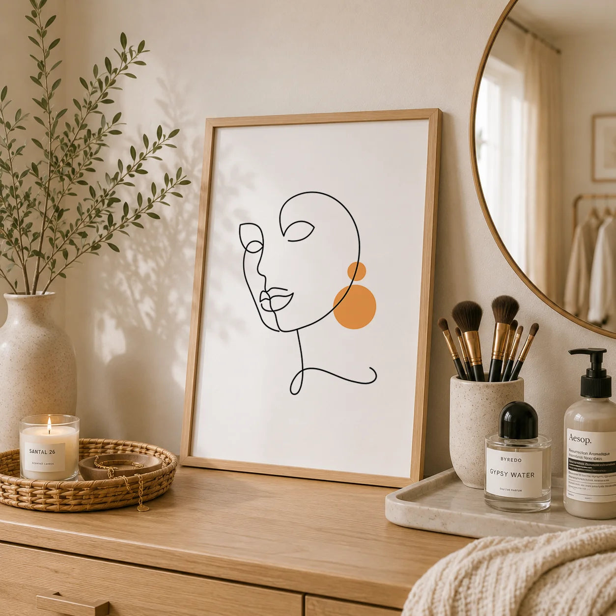 Abstract Woman Geometric Line Art Canvas Print | Modern Wall Decor Canvas Wall Art Print Peaceful Pleasures Health and Wellness
