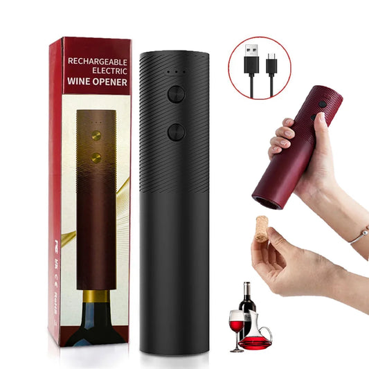 Electric Wine Bottle Opener Automatic Wine Corkscrew Rechargeable Wine Opener One-click Button Wine Tools Bar Kitchen Products Peaceful Pleasures Health and Wellness