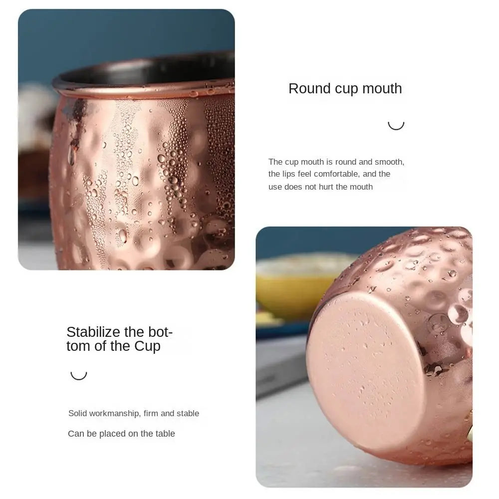 500ml Pure Copper Moscow Mule Mug | Handcrafted Brushed Cup
