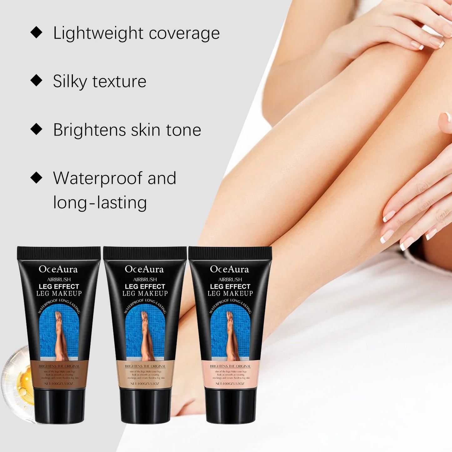OceAura Leg Foundation Cream – Tan, Cover & Moisturize | 100g