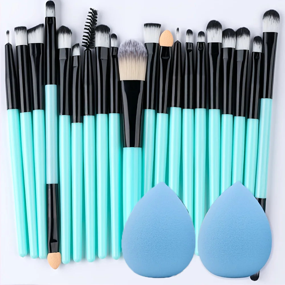 RUNTOIN 20-Piece Makeup Brush Set with 2 Blender Sponges