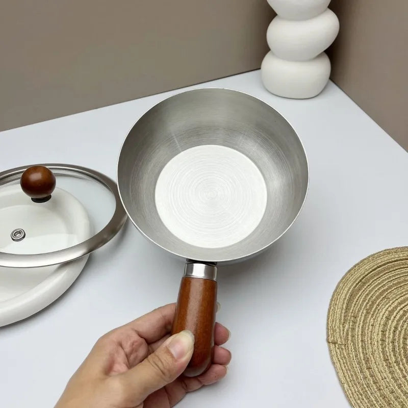 Stainless Steel Small Cooking Pot | Milk & Noodle Pot for One Small Saucepot Peaceful Pleasures Health and Wellness