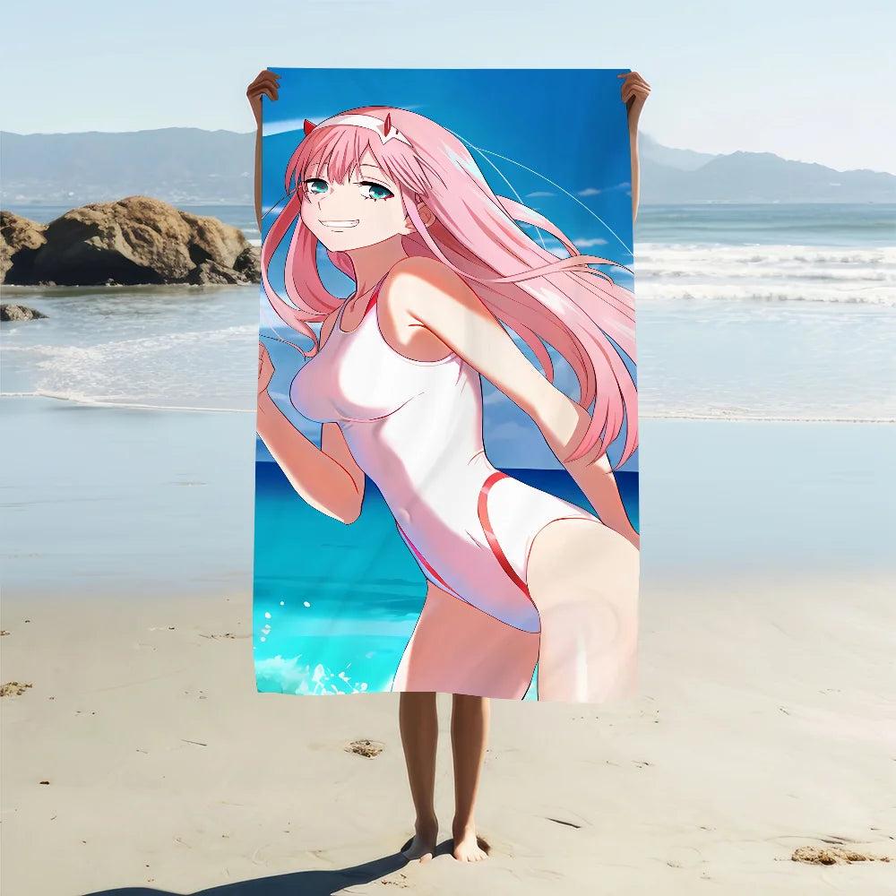 Darling in the FranXX Zero Two Anime Beach Towel | Quick Dry Anime Beach Towel Peaceful Pleasures Health and Wellness
