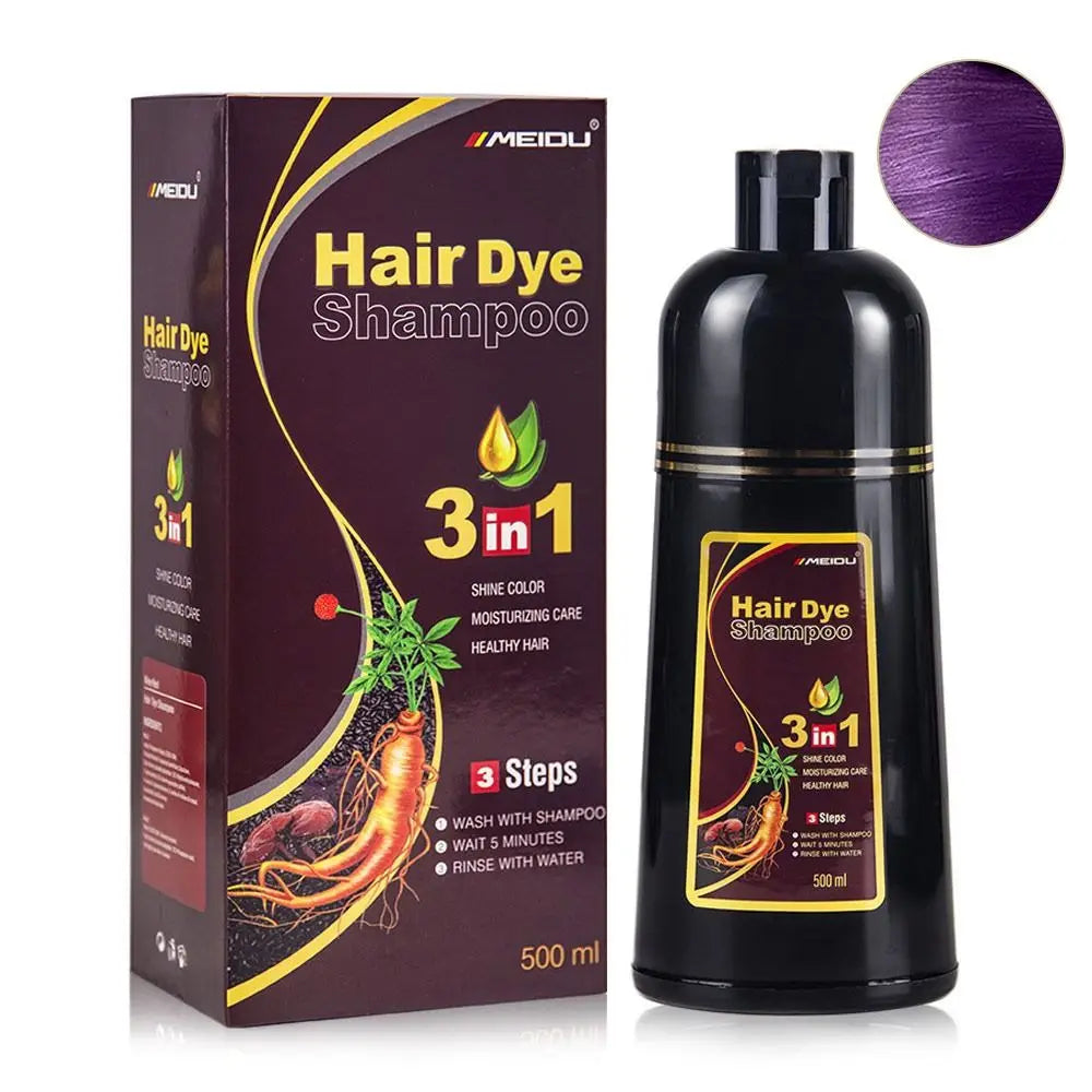 Meidu 3-in-1 Herbal Hair Dye Shampoo 500ml – Men & Women