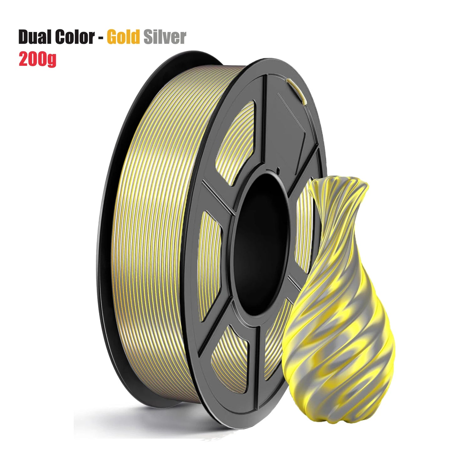 Silk Dual-Color PLA Filament 1.75mm | 2-in-1 Coextrusion FDM
