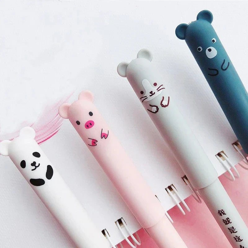 12-Pack Panda Erasable Gel Pens 0.5mm – Blue & Black Ink