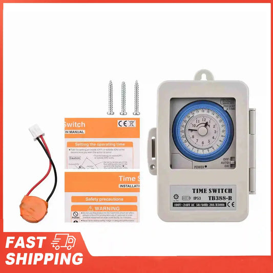 Mechanical 24 Hours Timer Switch IP53 Programmable Electrical Box AC Peaceful Pleasures Health and Wellness