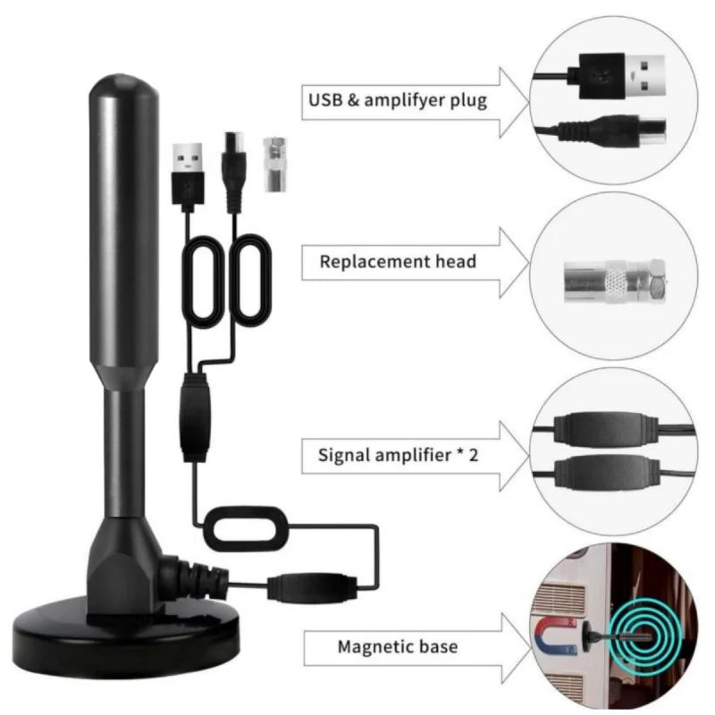 Indoor/Outdoor Digital TV Antenna DTMB DVB-T2 Suction Cup