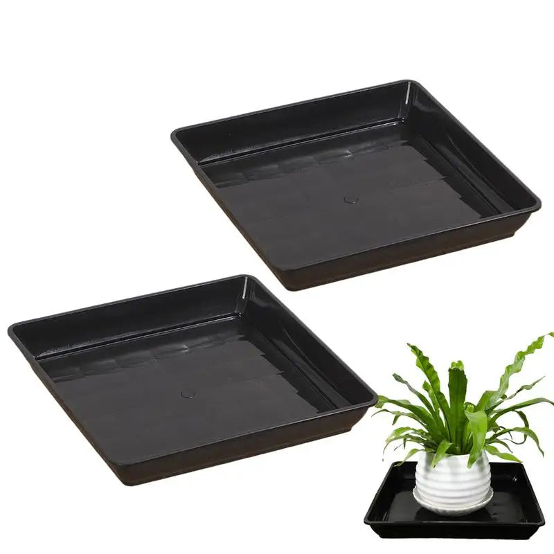 Plant Saucer Square Durable Flower Pot Indoor Outdoor Heavy Duty Tray Square Flowerpot Water Dish Home Decor for Gardening Peaceful Pleasures Health and Wellness Default Title