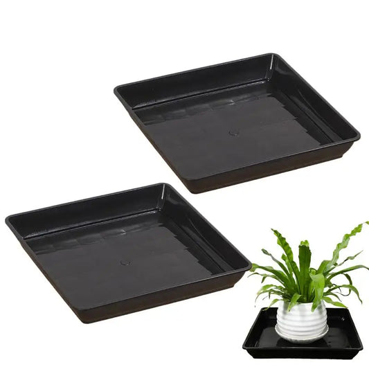 Plant Saucer Square Durable Flower Pot Indoor Outdoor Heavy Duty Tray Square Flowerpot Water Dish Home Decor for Gardening Peaceful Pleasures Health and Wellness Default Title