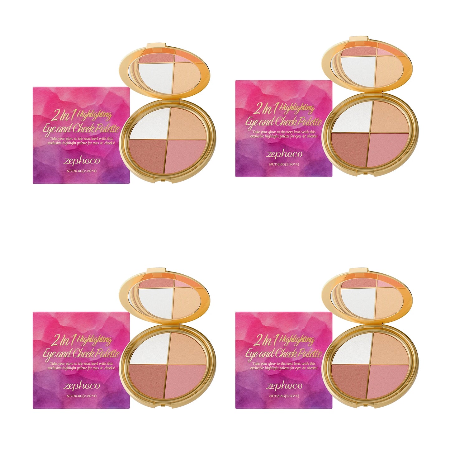 Eelhope 3-In-1 Palette – Highlighter, Eyeshadow & Blush
