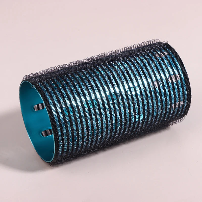 Color Aluminum Core Self-adhesive Hair Roll 5*9cm Pure Nylon Hook And Loop Roller Self Grip Styling Hot Thermal Volume Curler Peaceful Pleasures Health and Wellness Black Blue