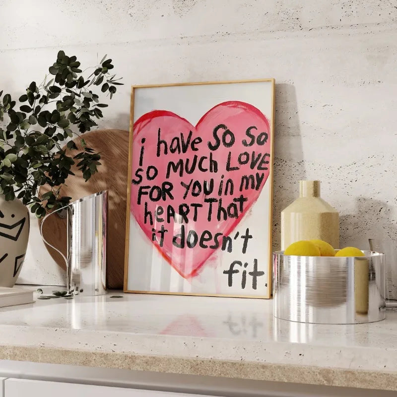 "So Much Love" Romantic Canvas Wall Art | Couples Gift Poster Canvas Wall Art Peaceful Pleasures Health and Wellness
