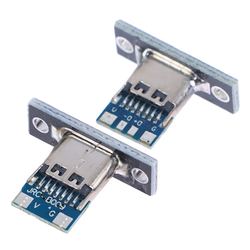 New 10pcs USB 3.1 Type C Socket With Screw fixing plate Type-C USB Jack 3.1 Type-C 2Pin 4Pin Female Connector Jack Charging Port Peaceful Pleasures Health and Wellness