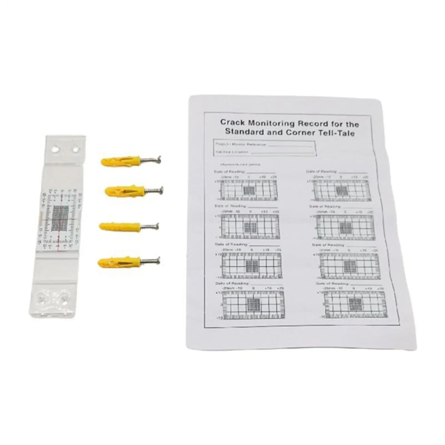 Acrylic Crack Monitor Gauge Ruler | 0–80mm Wall Crack Tracker