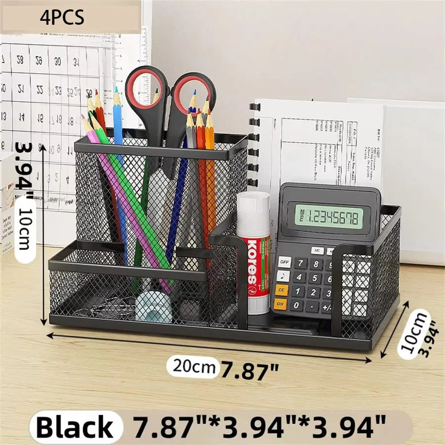Mesh Desk Organizer Office Supplies Caddy Pencil Holder Storage