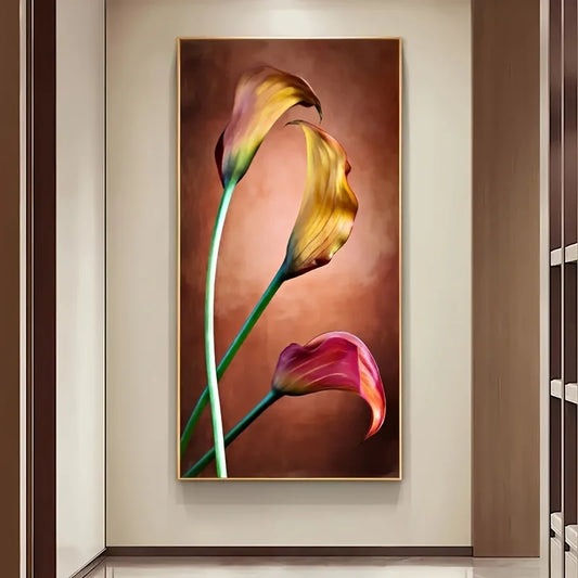 Abstract Floral Canvas Art Print | Modern Frameless Wall Decor Canvas Wall Art Peaceful Pleasures Health and Wellness ZLH4868 80x120cm No Frame