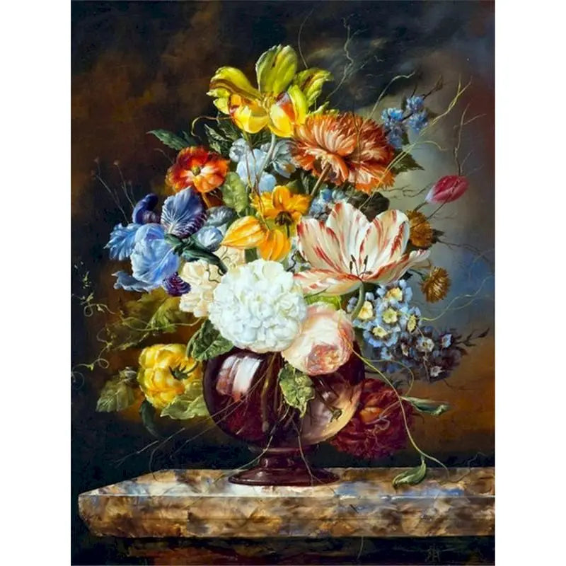 Classical Flowers Paint by Numbers Kit for Adults – 60×75cm