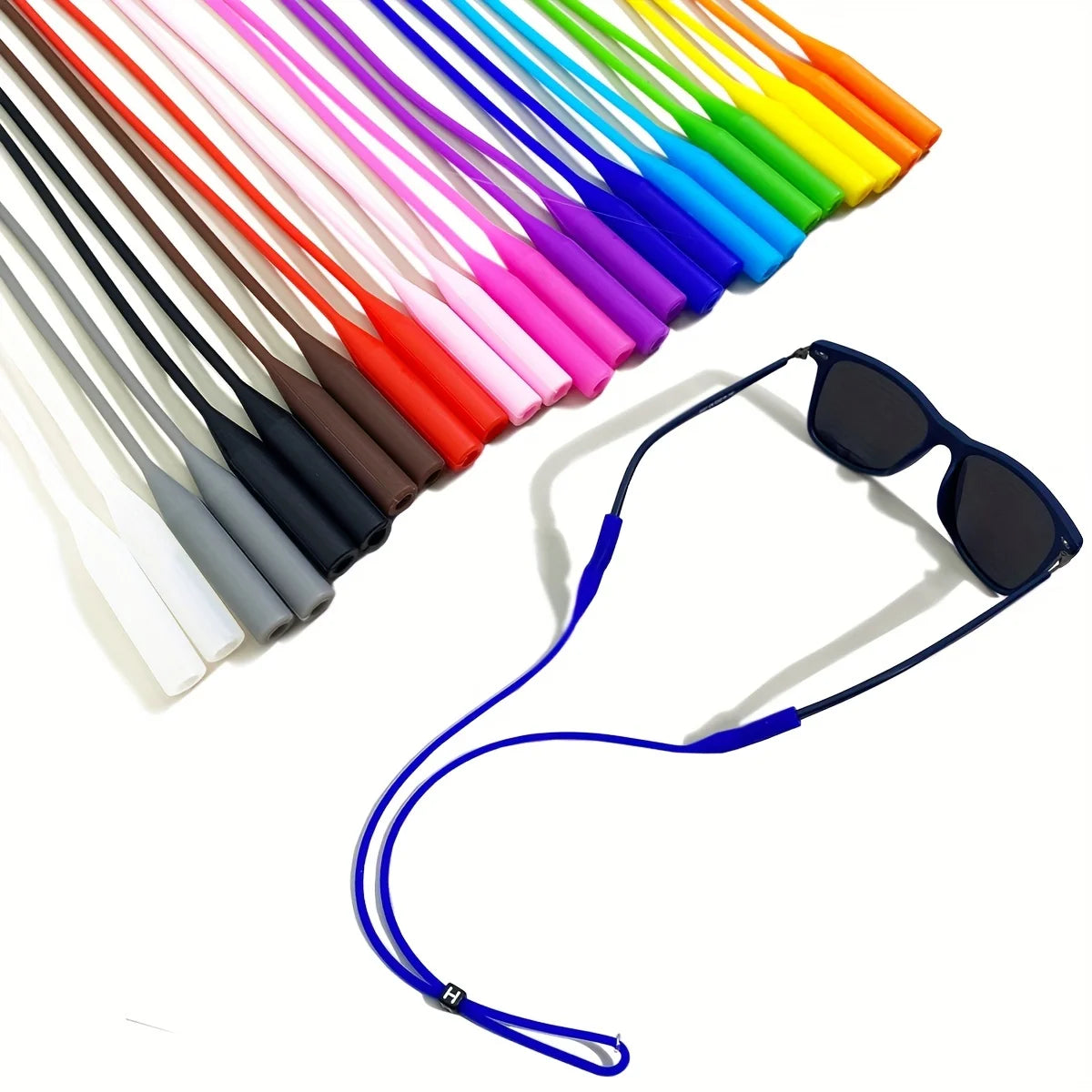 12pcs/24pcs Sports Eyewear Retainer Candy Color Silicone Sunglasses Women Eyeglasses Straps Adjustable Glasses Elastic Holder Peaceful Pleasures Health and Wellness