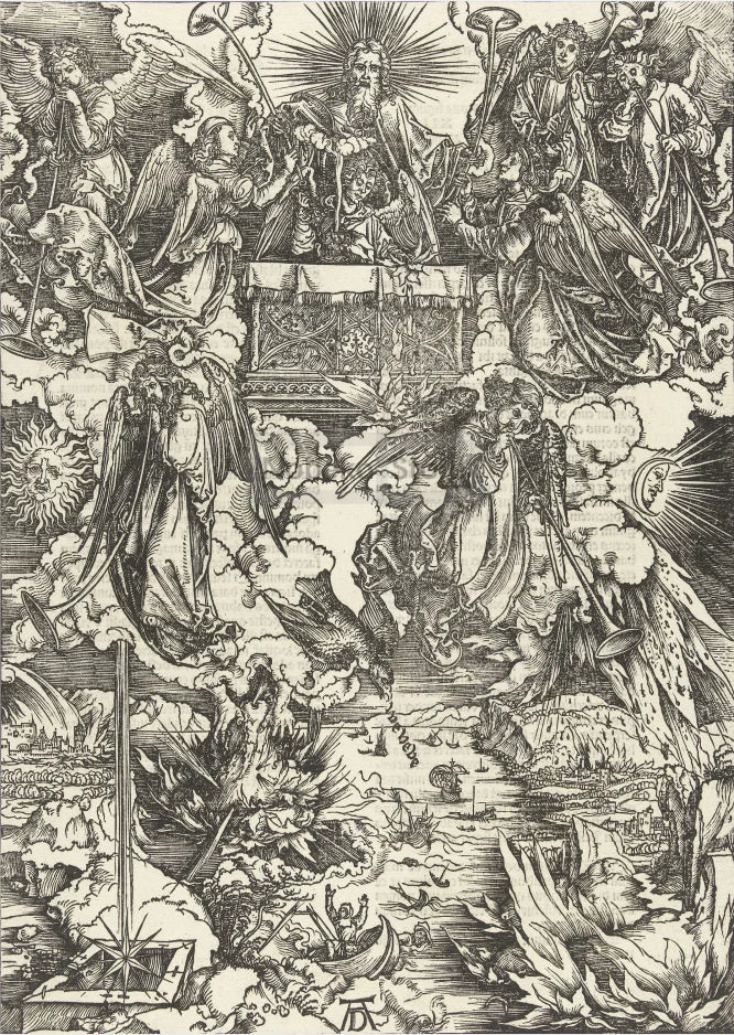 Albrecht Dürer Revelation Canvas Wall Art | B&W Christian Print