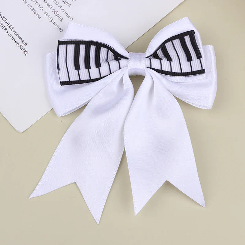 Piano Key Bow Hair Clip – Musical Non-Slip Grip for Women