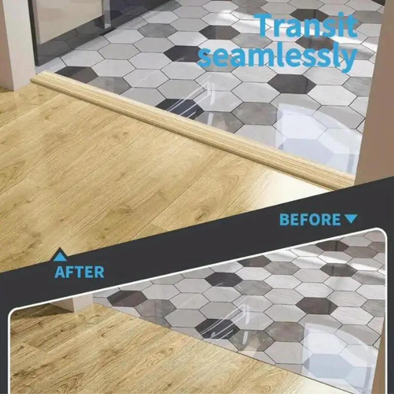 Self Adhesive Floor Transition Strips Pressed Door Threshold Seam Strip Floor Gap Pressed Line Edge Strip Decoration Peaceful Pleasures Health and Wellness